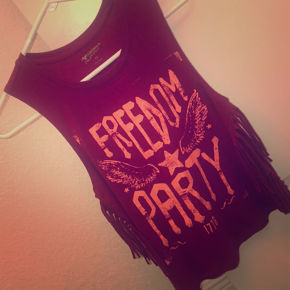 Graphic Fringe Tank Top